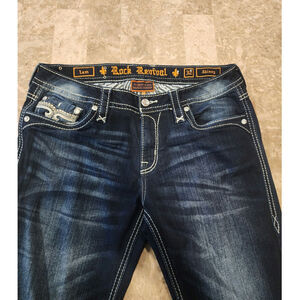 Womens Rock Revival Lam Skinny Jeans 32x30.5